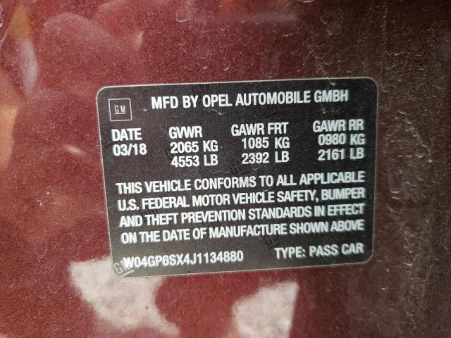 2018 BUICK REGAL ESSE W04GP6SX4J1134880