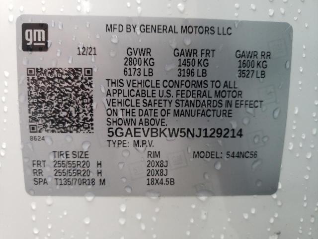 2022 BUICK ENCLAVE PR - 5GAEVBKW5NJ129214