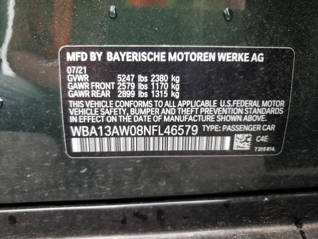2022 BMW M440XI GRA WBA13AW08NFL46579