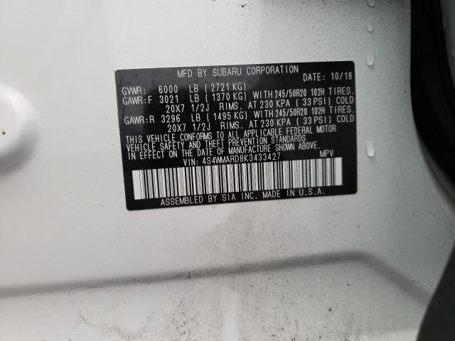 2019 SUBARU ASCENT TOU 4S4WMARD8K3433427