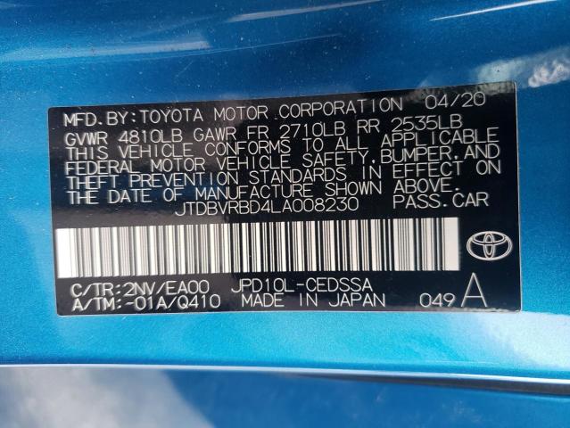 2020 TOYOTA MIRAI JTDBVRBD4LA008230