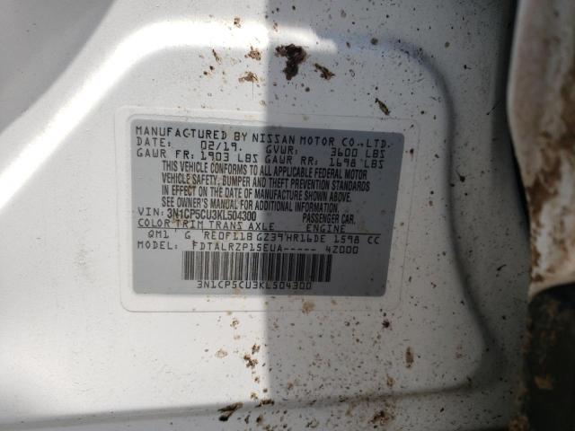 2019 NISSAN KICKS S 3N1CP5CU3KL504300