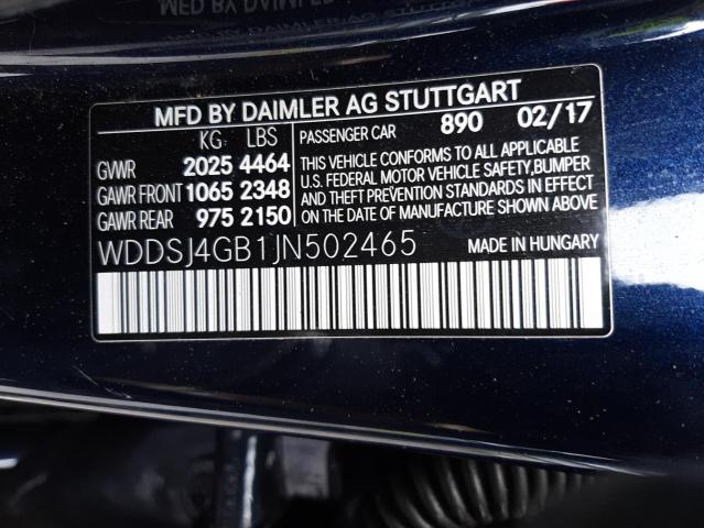 2018 MERCEDES-BENZ CLA250 WDDSJ4GB1JN502465
