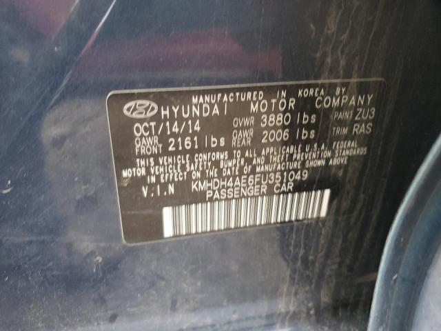KMHDH4AE6FU351049 Hyundai Elantra Se 2015. Фото: 9