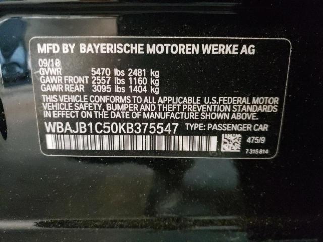 2019 BMW 530XE WBAJB1C50KB375547