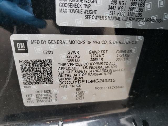 2021 CHEVROLET SILVRK1500 3GCUYDET5MG240215