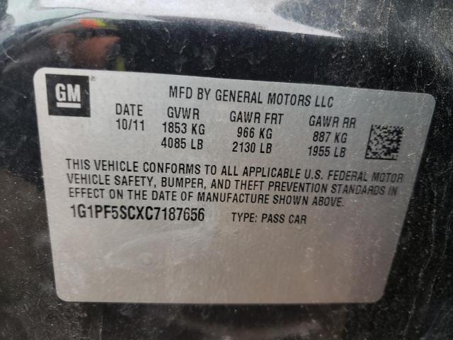 1G1PF5SCXC7187656 Chevrolet Cruze Lt 2012. Фото: 9