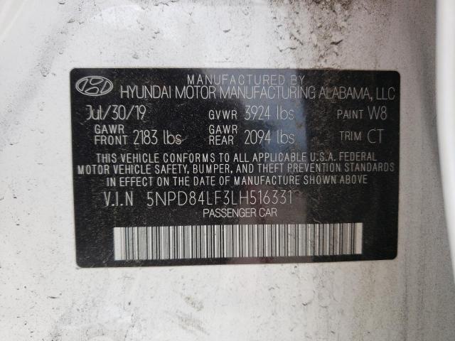 VIN 5NPD84LF3LH516331 2020 HYUNDAI ELANTRA no.10