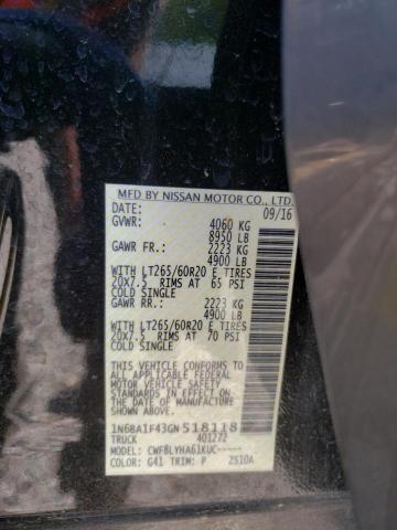 2016 NISSAN TITAN XD S 1N6BA1F43GN518118