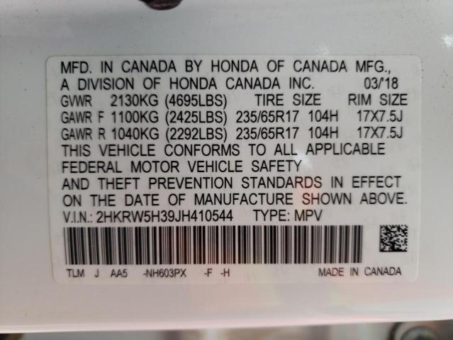 2HKRW5H39JH410544 Honda Cr-V Lx 2018. Фото: 9