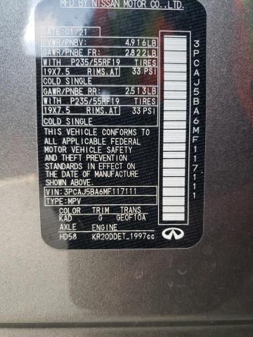 2021 INFINITI QX50 LUXE 3PCAJ5BA6MF117111