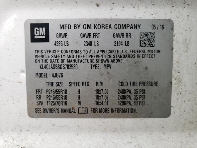 2016 BUICK ENCORE - KL4CJASB8GB703580