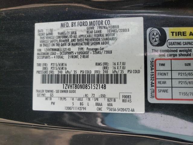 1ZVHT80N085152148 Ford Mustang 2008. Фото: 9