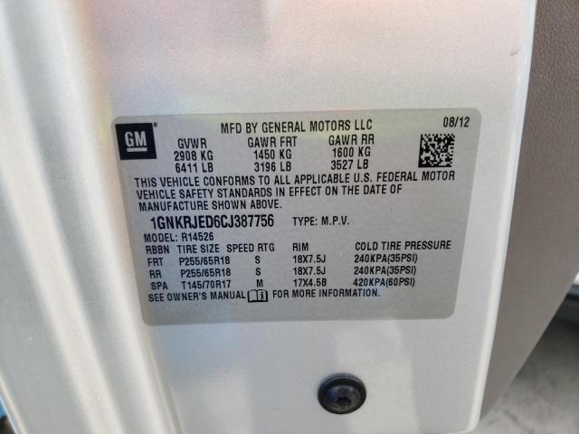 1GNKRJED6CJ387756 Chevrolet Traverse L 2012. Фото: 9