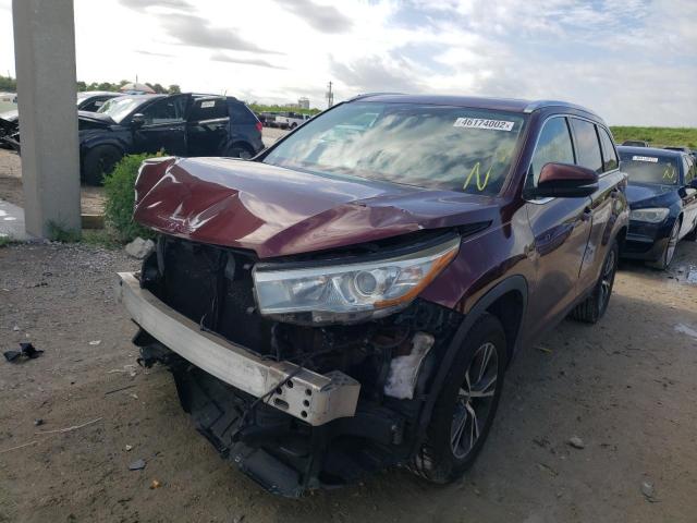Vin: 5tdkkrfhxgs153562, lot: 65603332, toyota highlander xle 20162