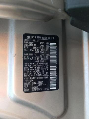2022 NISSAN ROGUE PLAT JN8BT3DD7NW274593