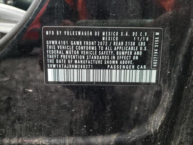 2017 Volkswagen Jetta S VIN: 3VW167AJ9HM288271 Lot: 57503764