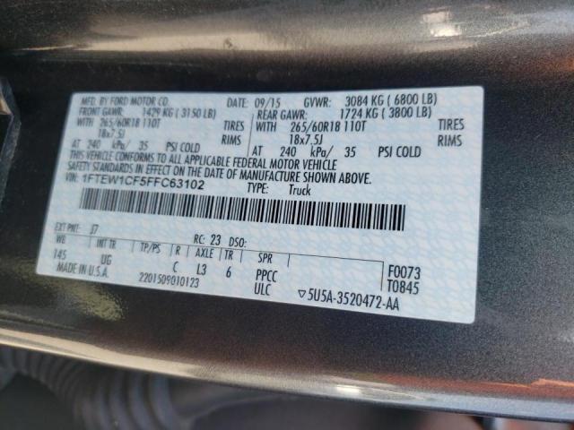 2015 FORD F150 2WD 1FTEW1CF5FFC63102
