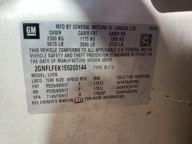2GNFLFEK1E6203144 Chevrolet Equinox Lt 2014. Фото: 9