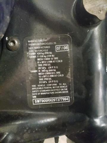 2009 TRIUMPH MOTORCYCLE AMERICA SMT905RN29T377994