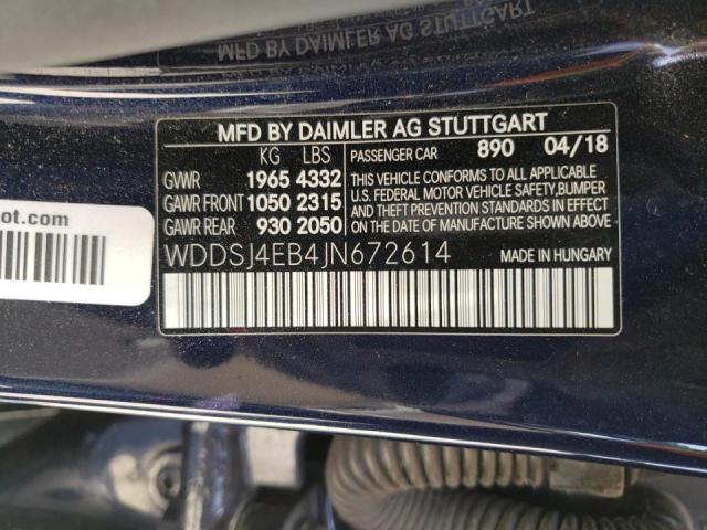 2018 MERCEDES-BENZ CLA 250 WDDSJ4EB4JN672614