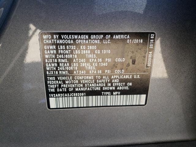 2018 VOLKSWAGEN ATLAS S 1V2AR2CA2JC552091