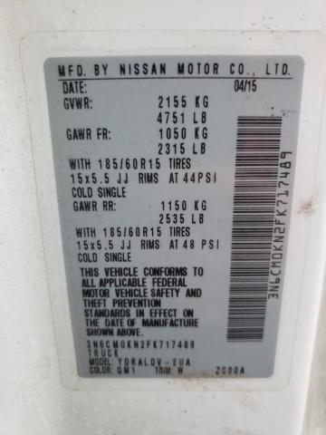 2015 NISSAN NV200 2.5S 3N6CM0KN2FK717489