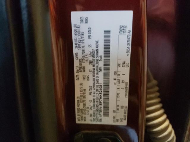 1FTEW1EP7HKE24081 Ford F150 Super 2017. Фото: 9