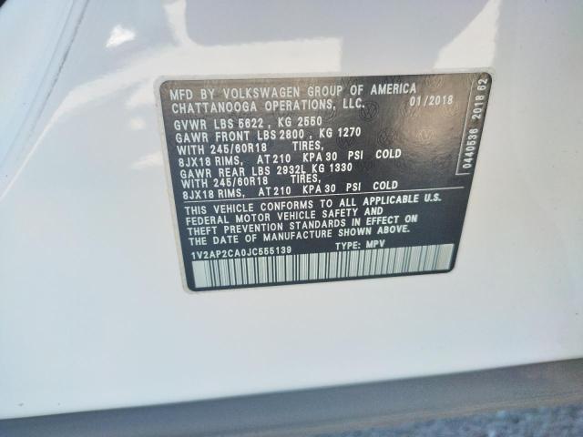 2018 VOLKSWAGEN ATLAS S 1V2AP2CA0JC555139