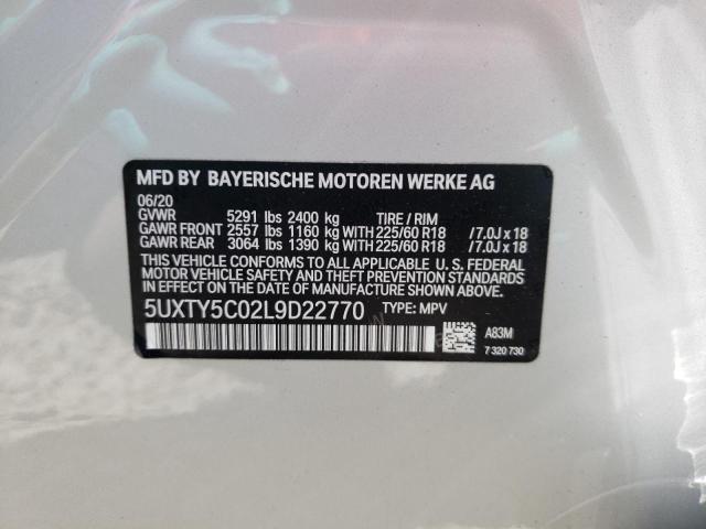 2020 BMW X3 XDRIVE3 5UXTY5C02L9D22770