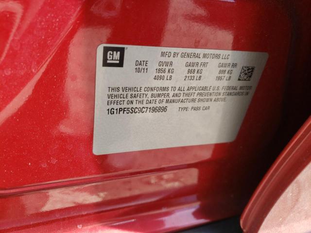 2012 CHEVROLET CRUZE LT - 1G1PF5SC9C7196896