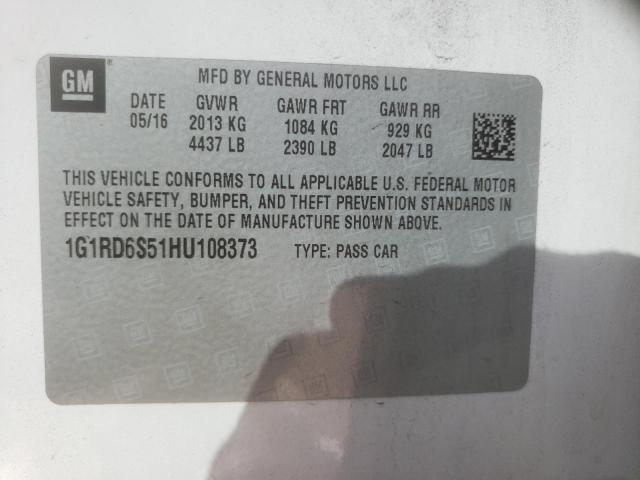 2017 CHEVROLET VOLT PREMI 1G1RD6S51HU108373