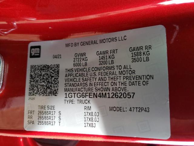 2021 GMC CANYON AT4 1GTG6FEN4M1262057