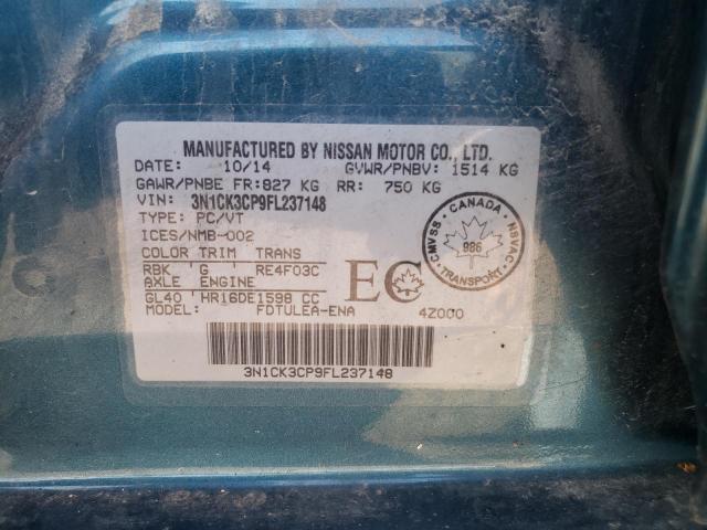 2015 NISSAN MICRA 3N1CK3CP9FL237148