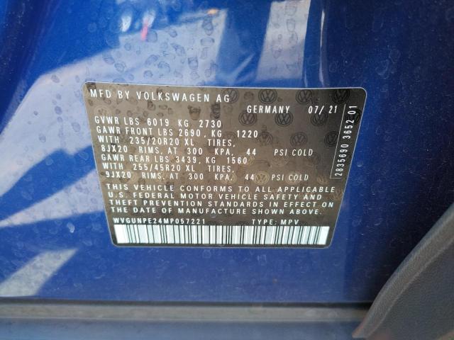 2021 VOLKSWAGEN ID.4 PRO S WVGUNPE24MP057221