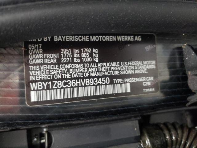 2017 BMW I3 REX WBY1Z8C36HV893450