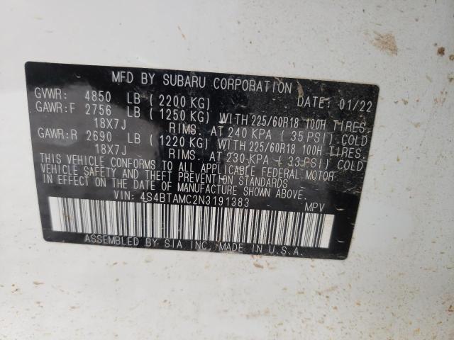 2022 Subaru Outback Li 2.5L(VIN: 4S4BTAMC2N3191383