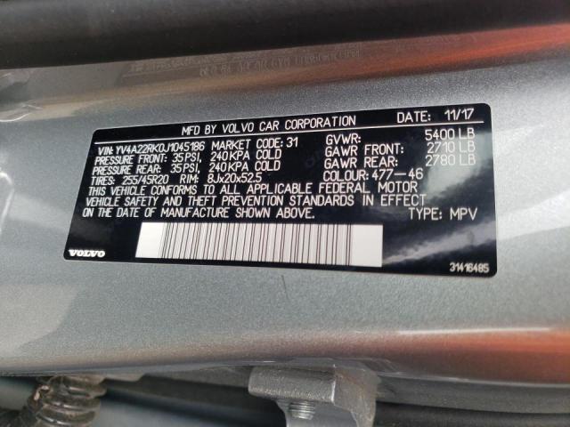 2018 VOLVO XC60 T6 MO YV4A22RK0J1045186