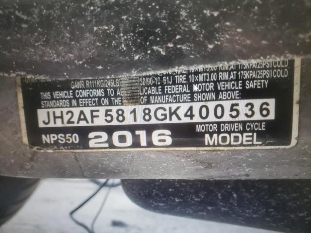 2016 HONDA NPS50 JH2AF5818GK400536