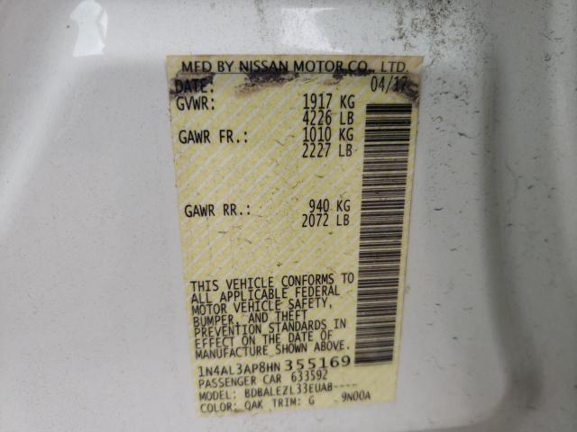 1N4AL3AP8HN355169 Nissan ALTIMA 2.5