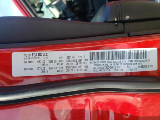 2016 DODGE DURANGO SS 1C4SDJFT2GC430612