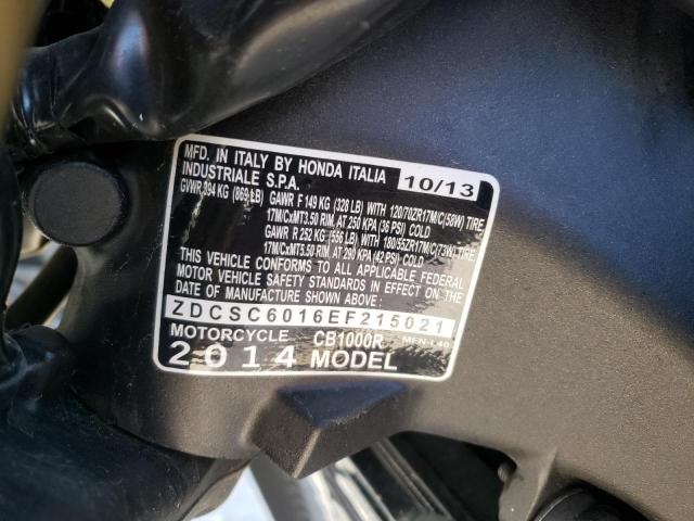 2014 HONDA CB1000 R ZDCSC6016EF215021