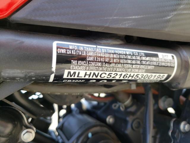 2017 HONDA CB300 F MLHNC5216H5300198