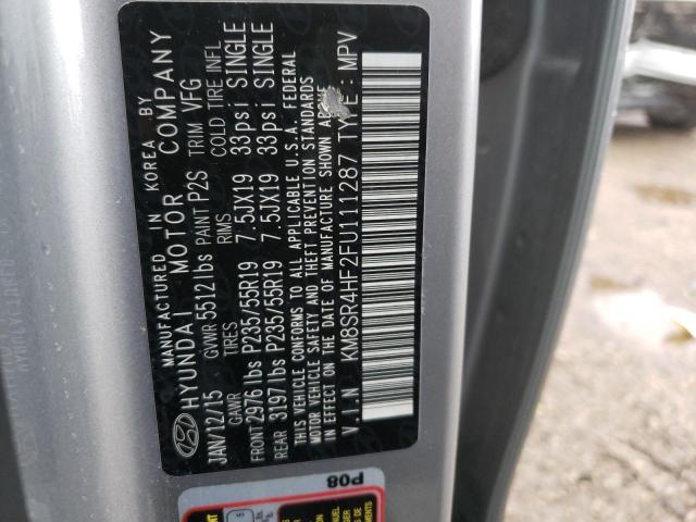 KM8SR4HF2FU111287 Hyundai Santa Fe G 2015. Фото: 9