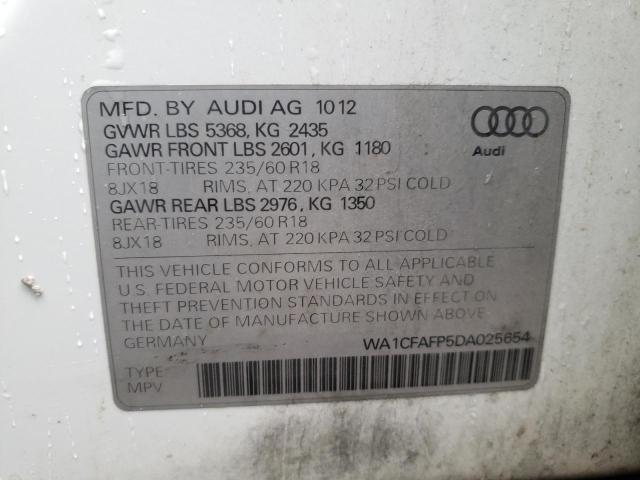 VIN WA1CFAFP5DA025654 2013 Audi Q5, Premium no.10