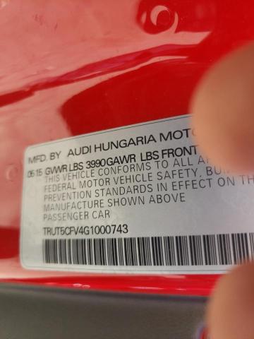 2016 AUDI TT TRUT5CFV4G1000743