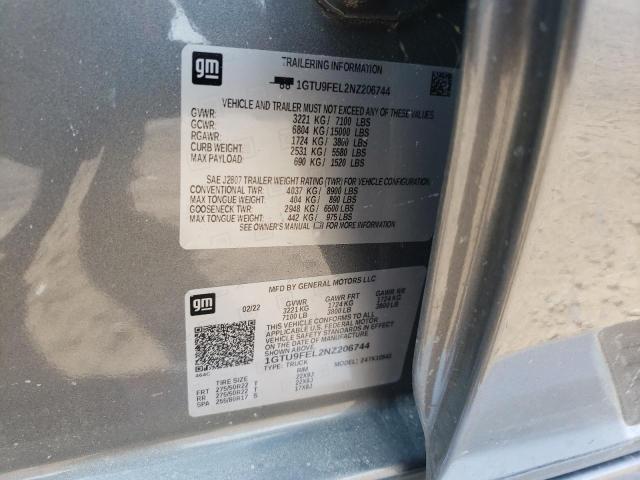 2022 GMC SIERRA LIM 1GTU9FEL2NZ206744