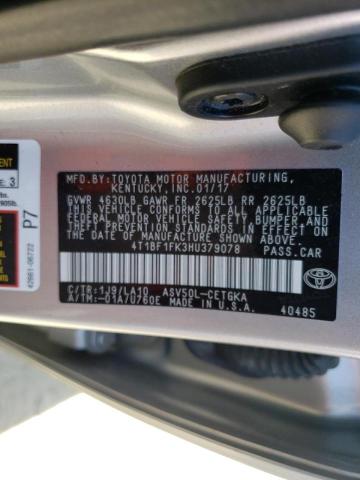 2017 TOYOTA CAMRY LE 4T1BF1FK3HU379078