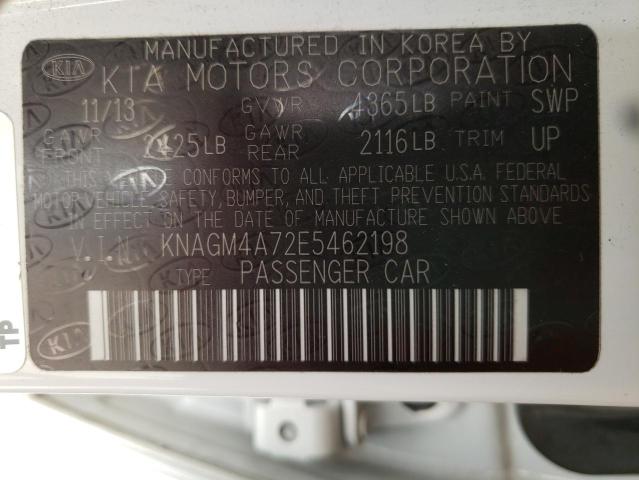 KNAGM4A72E5462198 KIA Optima Lx