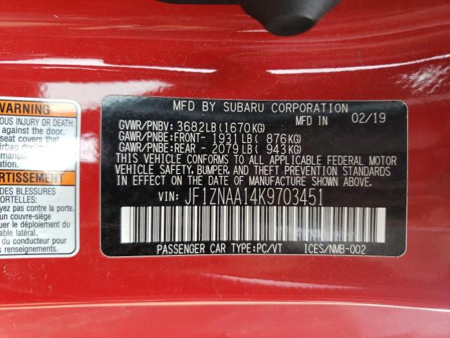 2019 TOYOTA 86 JF1ZNAA14K9703451